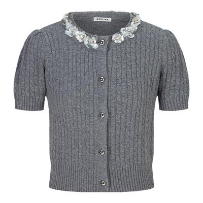 herlian绵羊毛绵羊毛开衫