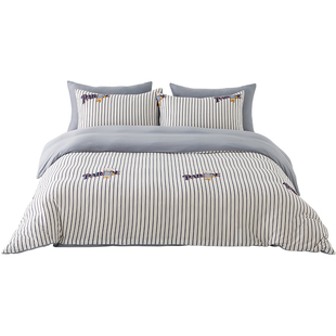 艾美家棉花糖皇家学院母婴级条纹被套床单枕套四件套柔软2025新款