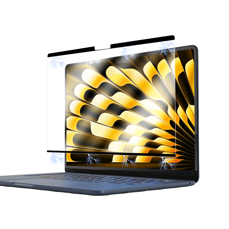 适用苹果macbookpro14磁吸膜24款m3笔记本air13.6电脑15.3高清16.2护眼A3113 A3114 A2941免贴保护膜无损画质