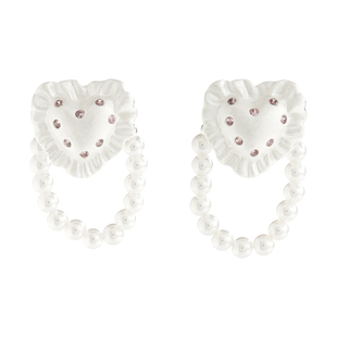 Esakoochi甜蜜回忆~原创设计爱心抱枕仿珍珠耳环气质甜美可爱耳饰