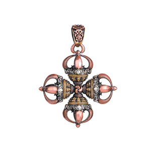 喜旋金刚杵丨琢匠原创藏传十字紫铜降魔杵手把件背包挂件吊坠饰品