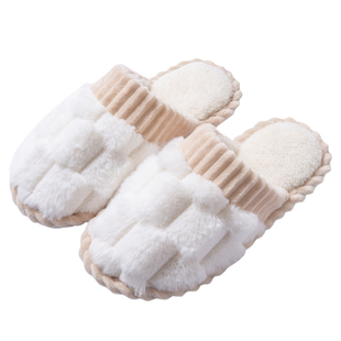 买一送一棉拖鞋女秋冬季家用情侣家居室内保暖毛绒绒一对棉拖男士