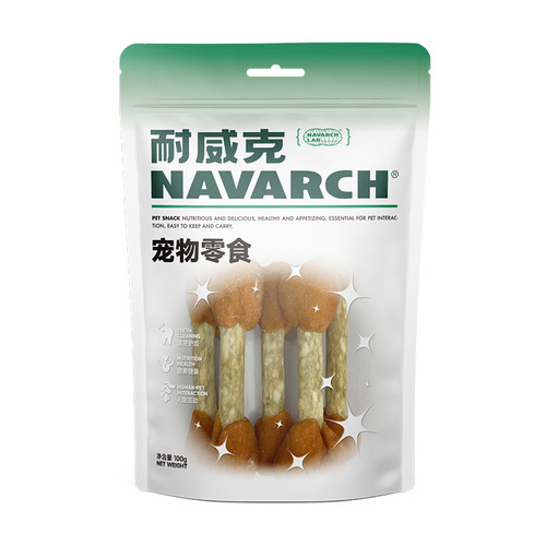耐威克宠物狗狗零食鸡肉哑铃泰迪金毛小型幼犬磨牙棒狗咬胶洁齿骨