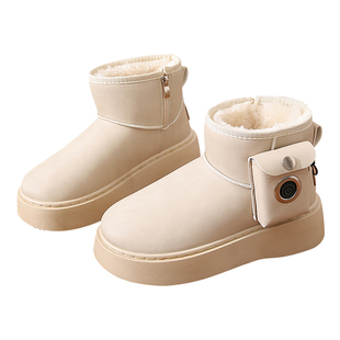 2025冬季新款小暖炉电热鞋雪地靴女加绒保暖棉鞋电暖鞋零下防寒防水靴子男鞋办公室暖脚可行走充电式暖脚神器