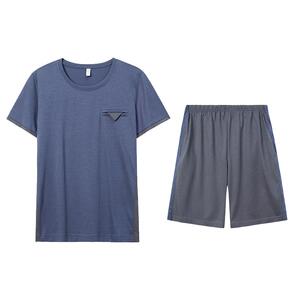 韩彩短袖短裤男士薄款家居服