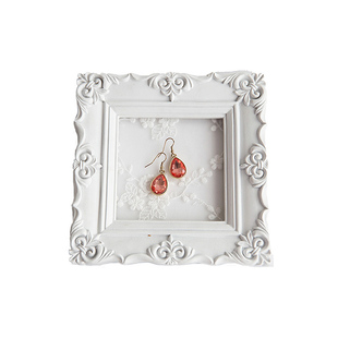 首饰展示架 白色蕾丝相框耳环架人形模特项链架饰品陈列拍摄道具