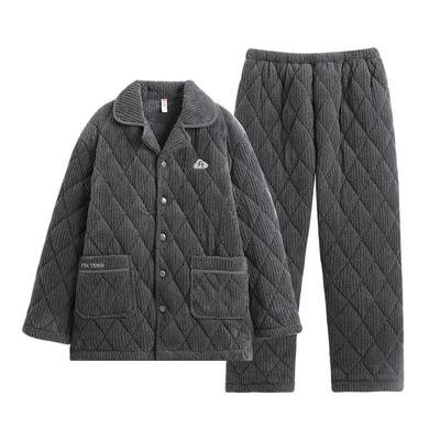 芬腾男士冬季珊瑚绒夹棉家居服