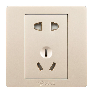 公牛开关插座面板官方正品全屋套餐家用墙壁暗装86型一开五孔金色