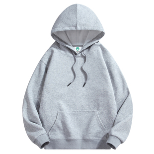 连帽卫衣男女款秋冬季加绒加厚纯棉宽松纯色百搭情侣学生潮牌帽衫