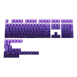 紫气东来PBT渐变透光侧刻键帽紫色主题机械键盘帽68/87/98/108键