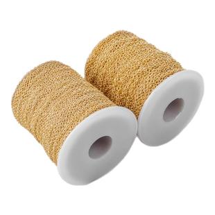 14K保色金包金/压花0字链子链条半成品diy配件厚实链子2.0mm