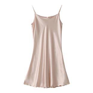 睡衣女夏冰丝吊带睡裙大码睡裙露背薄款冰丝高级感性感风家居服