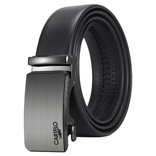 卡帝乐鳄鱼皮带男款真皮自动扣年轻人2024新款男士牛皮男装裤腰带