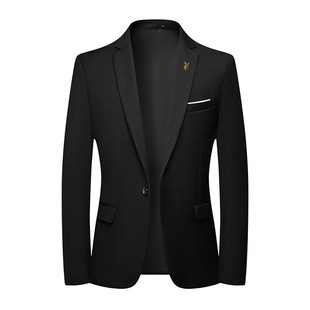 花花公子秋季男士纯色小西装男青年韩版修身西服套装商务休闲外套