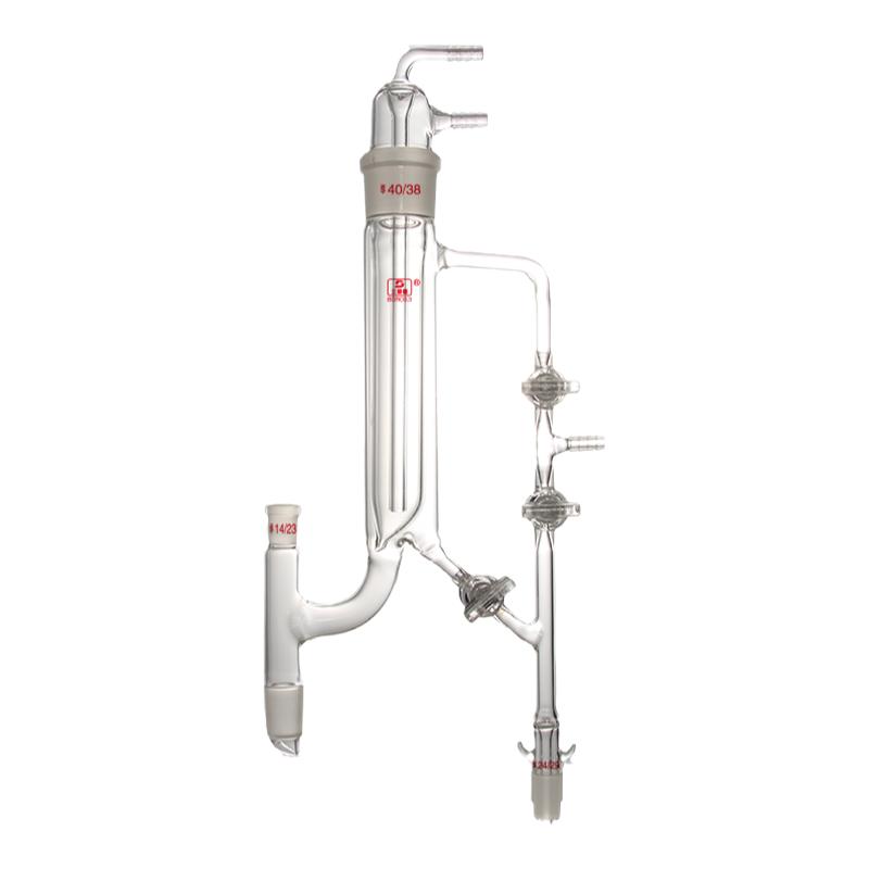 三爱思玻璃分馏头5221精馏头柱直形蛇形型精馏头塔装置具活芯式分馏头标口14 19 24 40多规格实验室玻璃仪器