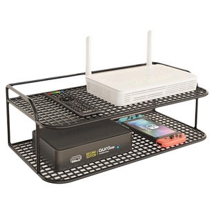 wifi墙壁电视挂墙上机顶盒路由器放置架置物收纳盒免打孔托架支架