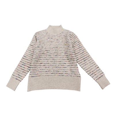 内搭打底衫半高领针织花纱毛衣