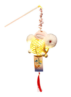 中秋节竹编灯笼儿童手提兔子花灯