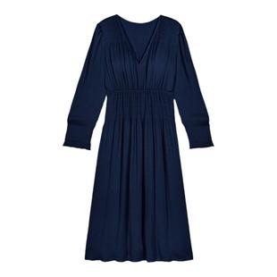 bash冬季法式简约优雅气质V领百褶连衣裙女装裙子中长裙1H23KOLL