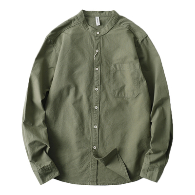 长袖衬衫男帅气休闲纯棉衬衣男