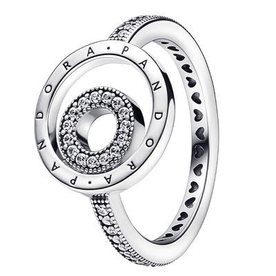 Pandora潘多拉奥莱多环Pavé密镶戒指925银女小众