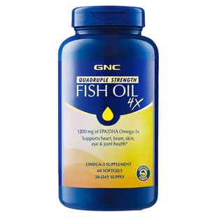 健安喜gnc4倍鱼油240粒铂金深海鱼油omega3鱼肝油中老年人rtg四倍