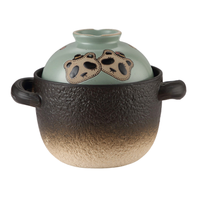 泽滕家陶瓷迷你砂锅焖饭一人食泡面银耳莲子羹喝粥双耳带盖煲仔饭