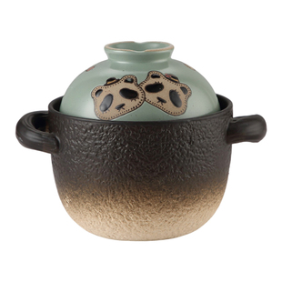 泽滕家陶瓷迷你砂锅焖饭一人食泡面银耳莲子羹喝粥双耳带盖煲仔饭