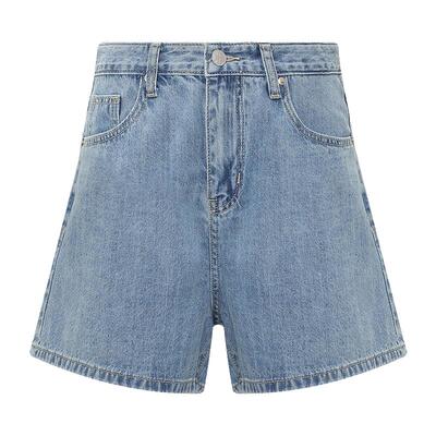 PB印花阔腿宽松舒适牛仔短裤春夏