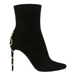 【会员折上折】RENE CAOVILLA MORGANA系列黑色尖头高跟短靴