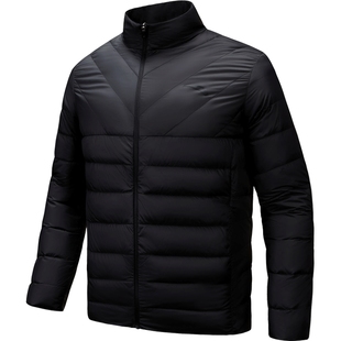 安踏黑色轻薄修身羽绒服男士2025冬季新款保暖外套冲锋衣男款内胆