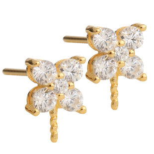 珍珠DIY耳环配件18K金戴妃耳钉925纯银日韩简约耳钉空托耳针配饰