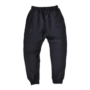 休闲裤男太空棉健康布运动束脚裤子纯色刺绣字母WANG休闲百搭长裤