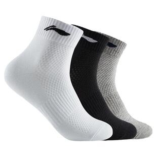 李宁袜子青少年男士学生运动纯透气棉袜防臭夏季跑步女款白色官方