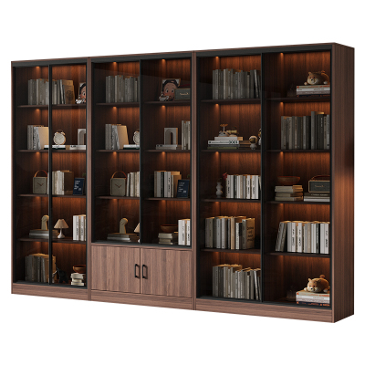 实木书柜推拉玻璃门展示酒柜置物书架书橱乐高收纳家用模型手办柜