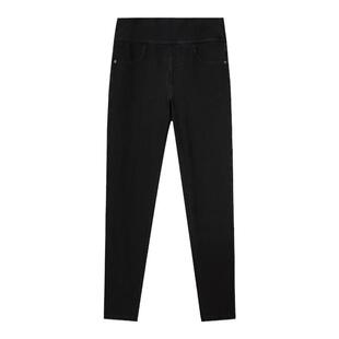 水云间黑色紧身铅笔裤女外穿2025秋冬新款弹力修身休闲九分小脚裤