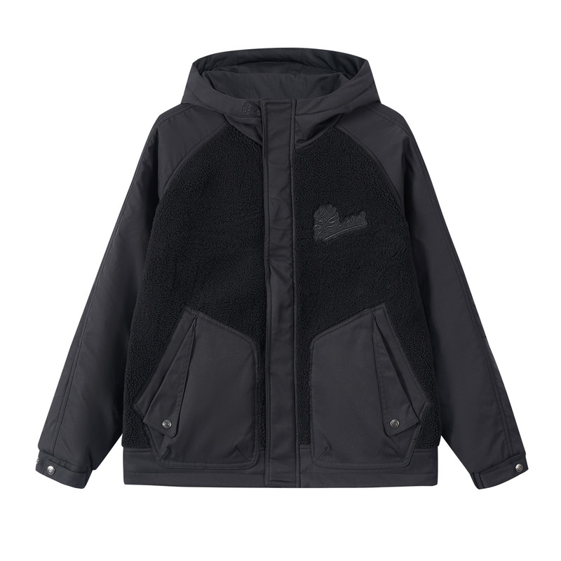 ONIARAI/鬼洗26春季新品鬼洗仿羊羔绒拼接厚外套男 B330080