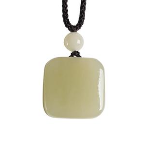 保真和田玉太平小平安无事牌吊坠项链男女玉坠无字吊牌玉佩白玉石