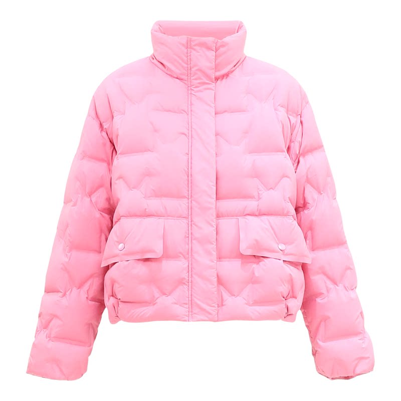 红人立领羽绒服女短款白鸭绒外套