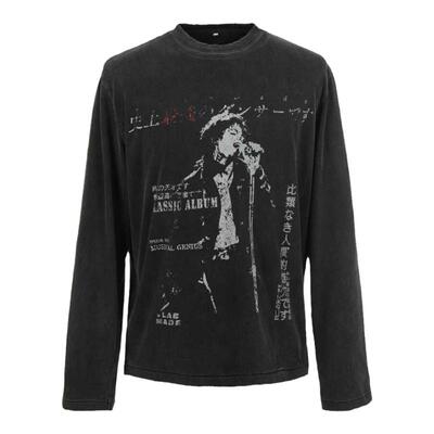 VLABMADE致敬舞王斑驳印花长TEE