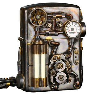 打火机zippo正版纯铜蒸汽朋克芝宝煤油收藏级男士正品送礼物限量