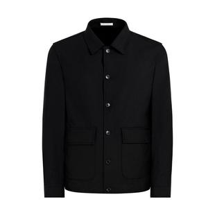 SUITSUPPLY黑色Traveller四股羊毛飞行员夹克外套