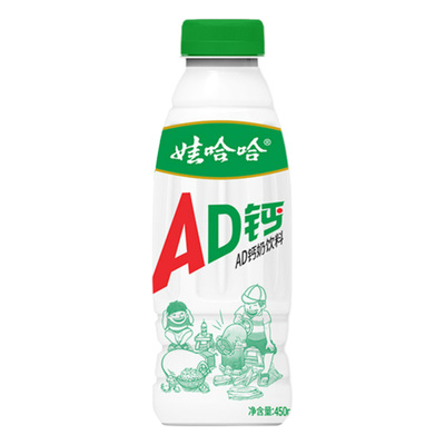 娃哈哈AD钙奶450ml/大瓶装清爽营养早餐牛奶酸甜饮品乳酸童年回忆