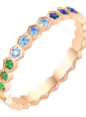 GXIAOXIAO925银彩色蜂巢戒指