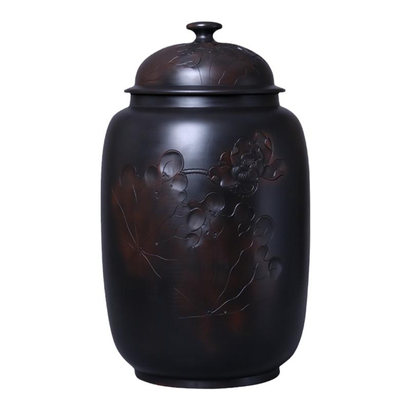 李正龙老师28饼浮雕茶叶储存缸