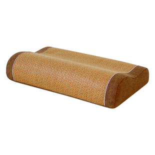 凉席硬枕头单人护颈睡眠颈部支撑枕护椎枕高密度海绵藤席凉枕男