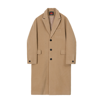 MRCYC韩版秋冬中长款毛呢大衣男