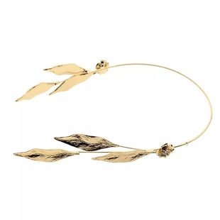 树叶复古保色后挂式发箍配饰古风汉服金属发饰欧美风金色头饰手工