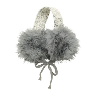 灰色毛绒绒系带耳罩女冬季加厚防寒耳包护耳保暖耳套防风耳捂子潮