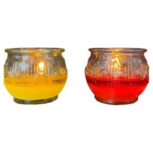 12小时平口莲花酥油灯佛前室外摆造型法事法会可防风供灯无烟蜡烛